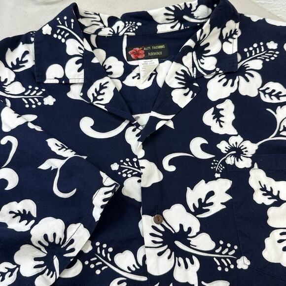 Ali’i Hawaii Men’s Blue And White Tropical Floral Short Sleeve Shirt 3XL Resort - Picture 1 of 9